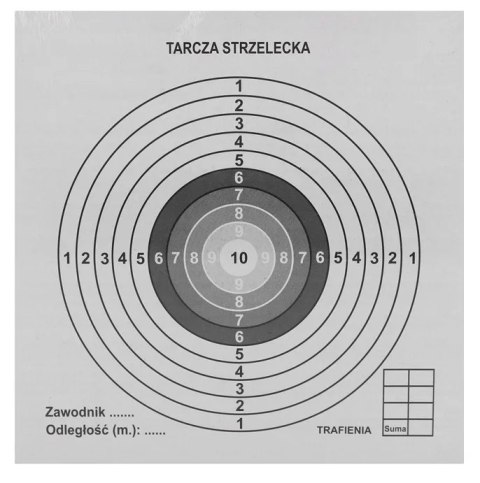 TARCZE STRZELECKIE GRUBE NUMEROWANE 140X140MM ZESTAW 100SZT