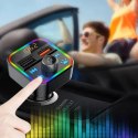 TRANSMITER FM SZYBKA ŁADOWARKA BLUETOOTH AUDIO MP3 BLUETOOTH MICROSD 2X USB RGB