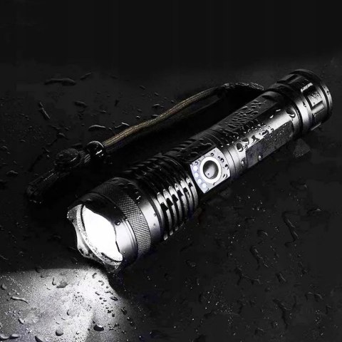 GENETIC® MOCNA LATARKA TAKTYCZNA LED XHP50 ZOOM WOJSKOWA