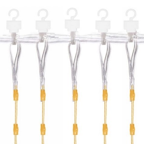 KURTYNA ŚWIETLNA LED DRUCIK LAMPKI PILOT USB BIAŁY CIEPŁY 3X3M + HACZYKI