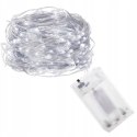 LAMPKI DRUCIK DRUCIKI 100 LED NA BATERIE BIAŁY ZIMNY 3X AA