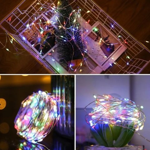 LAMPKI DRUCIK DRUCIKI 50 LED NA BATERIE MULTIKOLOR 3X AA