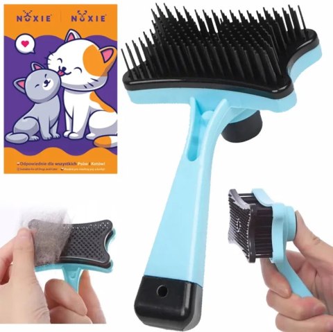 NUXIE® SZCZOTKA DO SIERŚCI DLA PSA KOTA SAMOCZYSZCZĄCA 13CM