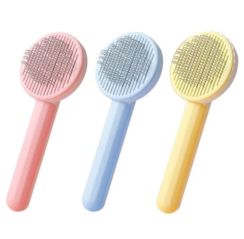 NUXIE® SZCZOTKA DO SIERŚCI DLA PSA KOTA SAMOCZYSZCZĄCA 19CM