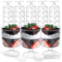PUCHAREK PUCHARKI DO DESERÓW POJEMNIK OKRĄGŁY + ŁYŻKA ZESTAW 200ML