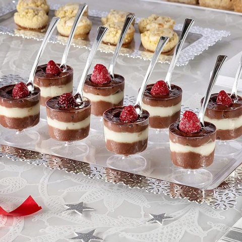 PUCHAREK PUCHARKI DO DESERÓW POJEMNIK OKRĄGŁY + ŁYŻKA ZESTAW 200ML