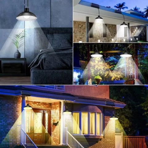 ŻYRANDOL LAMPA SOLARNA WISZĄCA SUFITOWA ZEWNĘTRZNA + PILOT