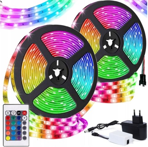 TAŚMA LED WODOODPORNA SMD 5050 RGB PILOT + BIAŁY 5M