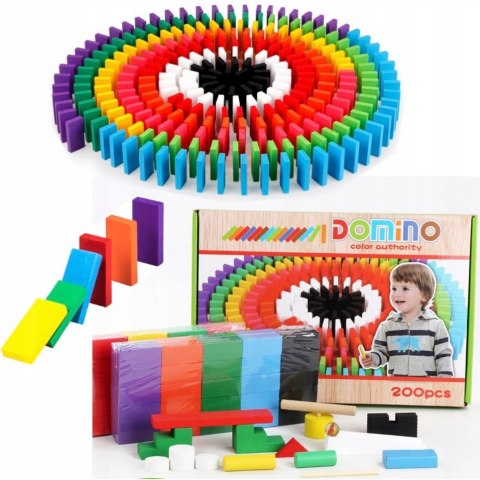 DOMINO DREWNIANE UKŁADANKA DLA DZIECI ZABAWKA KLOCKI 210ELE