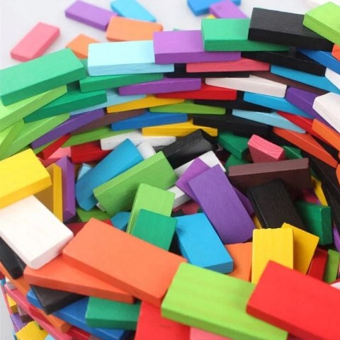 DOMINO DREWNIANE UKŁADANKA DLA DZIECI ZABAWKA KLOCKI 210ELE