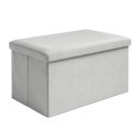 Pufa welurowa szara 60x30x30 cm Ruhhy 25994