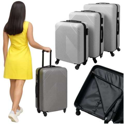 Zestaw walizek 3w1- szare Trizand 26662