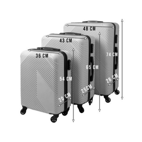Zestaw walizek 3w1- szare Trizand 26662