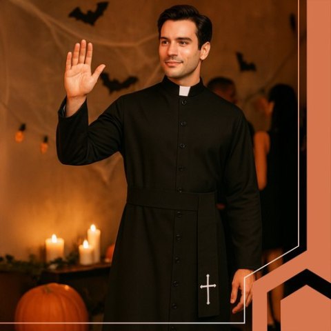 Strój księdza na Halloween Ruhhy 26174