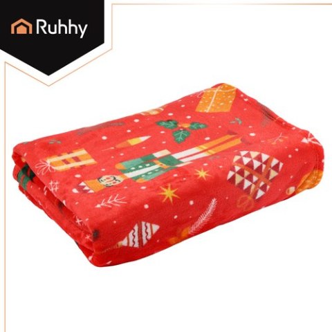Koc świąteczny flanelowy 1,5x2m Ruhhy 26607