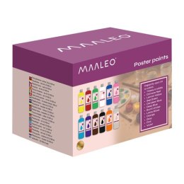 Farby plakatowe- zestaw 12szt x500ml Maaleo 26340