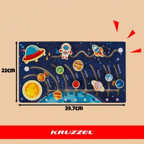 Układanka drewniana -układ słoneczny Kruzzel 26696