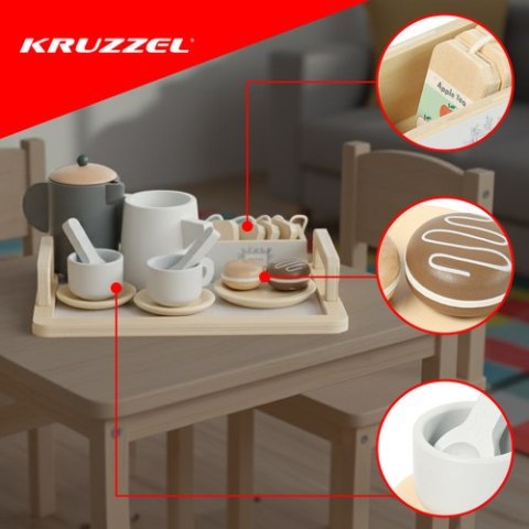 Drewniany zestaw do herbaty 16el. Kruzzel 26543