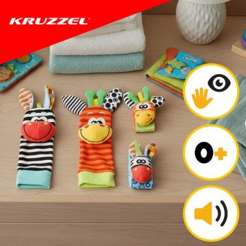 Grzechotki dla dzieci - zestaw 4szt. Kruzzel 25068