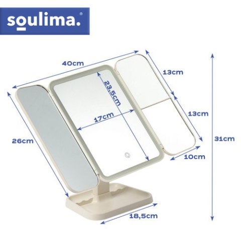 Lusterko kosmetyczne rozkładane LED Soulima 26952