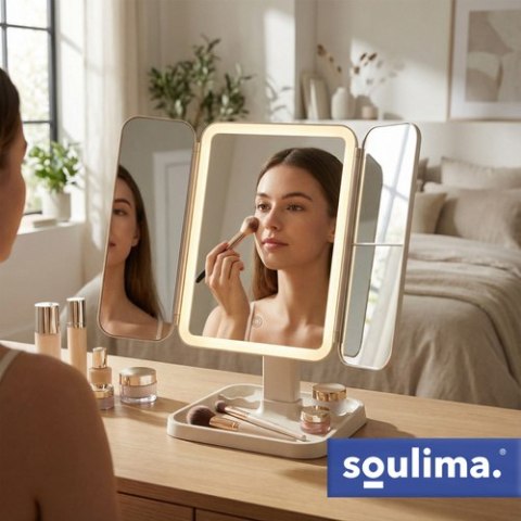 Lusterko kosmetyczne rozkładane LED Soulima 26952