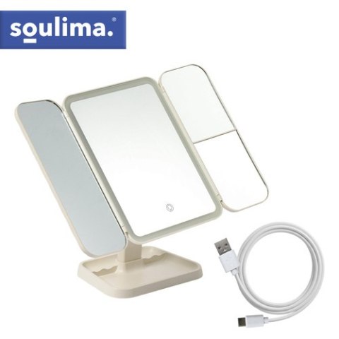 Lusterko kosmetyczne rozkładane LED Soulima 26952