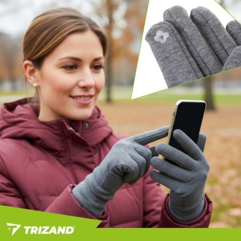 Rękawiczki dotykowe R26073 - szare Trizand