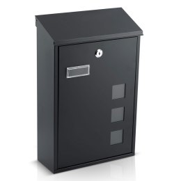 Skrzynka na listy 39x25,5x12 cm czarna HM-864