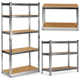 Regał metalowy magazynowy 183 x 90 x 40 cm Humberg HR-853 srebrny