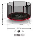 Trampolina ogrodowa 8ft/252cm z siatką zewnętrzną i drabinką Neo-Sport