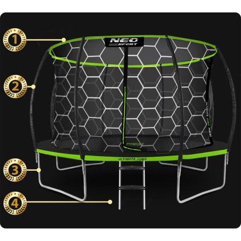 Trampolina ogrodowa profilowana 14ft/435cm z siatką wewnętrzną Neo-Sport