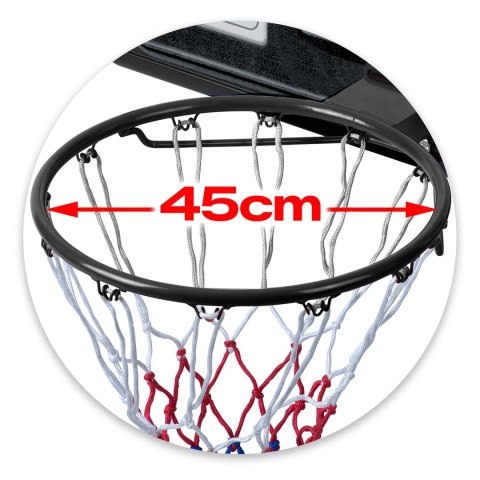 Kosz do koszykówki regulowany 170-305cm stabilny duży Neo-Sport NS-283