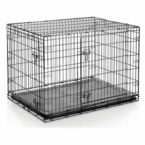 Metalowa klatka kennelowa kojec dla psa + legowisko 107 x 71 x 77 cm PH-202