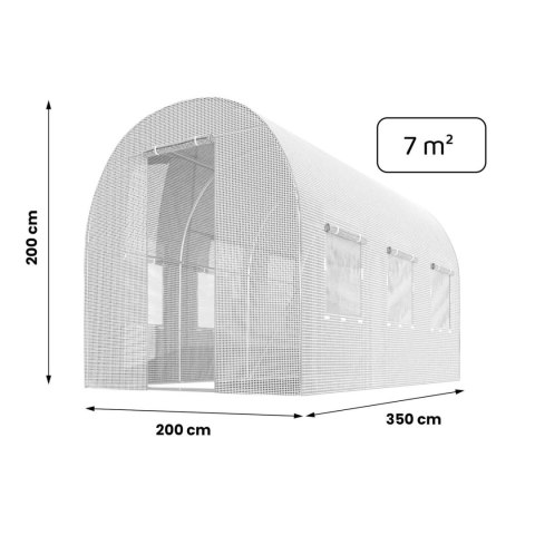 Tunel ogrodowy 2 x 3,5 m (7m2) biały Plonos