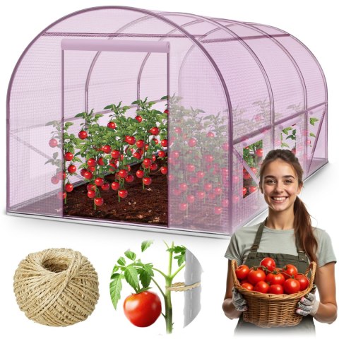 Tunel ogrodowy 2 x 3 m (6m2) różowy Plonos