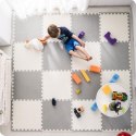 Duża mata piankowa puzzle biało-szara Ricokids 180x180cm 9szt