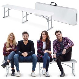 Ławka cateringowa ogrodowa składana 180 cm Plonos biała