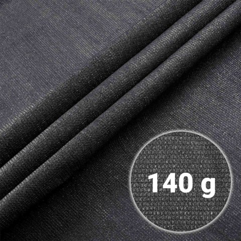 Siatka cieniująca 1,2x50m 140g/m2 + 50 zacisków szara