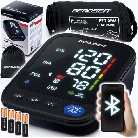 Ciśnieniomierz naramienny z polskimi komunikatami i bluetooth BD-123 Berdsen