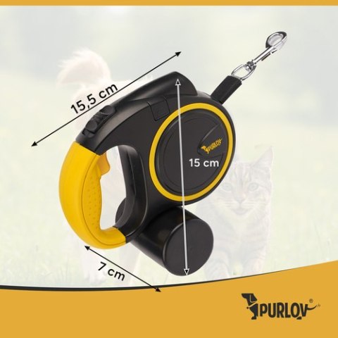 Smycz automatyczna z latarką 5m Purlov 25965
