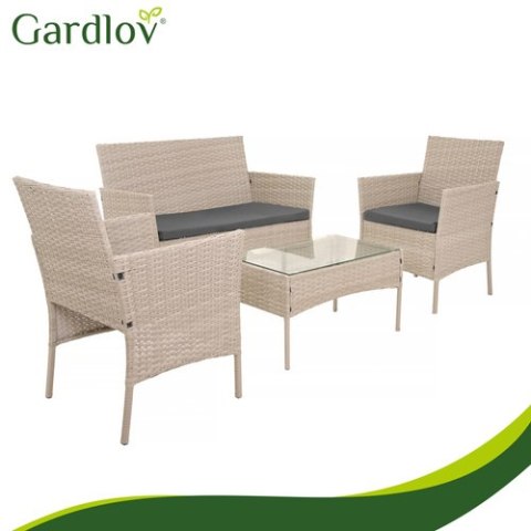 Meble ogrodowe rattanowe beżowe Gardlov 26909
