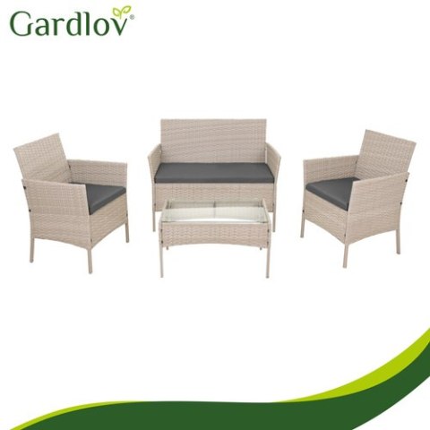Meble ogrodowe rattanowe beżowe Gardlov 26909
