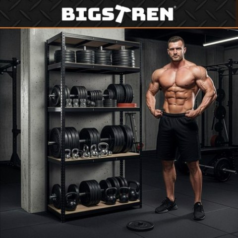 Regał magazynowy - czarny 180x90x40 Bigstren