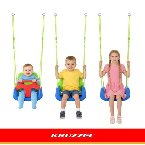 Huśtawka dla dzieci 3w1 zielono-niebieska Kruzzel