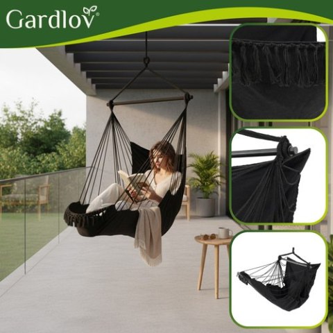 Huśtawka - fotel wiszący 210cm czarny Gardlov