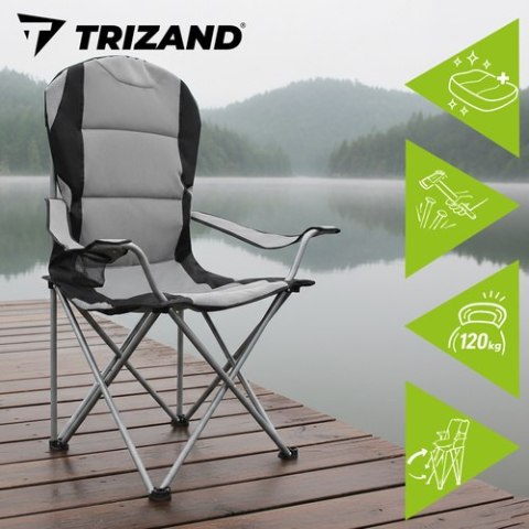 Krzesło wędkarskie czarno-szare Trizand