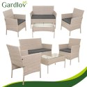 Meble ogrodowe rattanowe beżowe Gardlov 26909