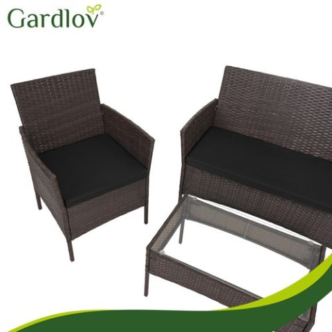 Meble ogrodowe rattanowe brązowe Gardlov 26911