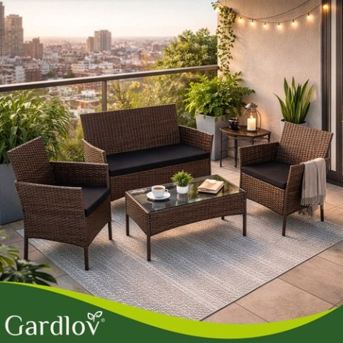 Meble ogrodowe rattanowe brązowe Gardlov 26911