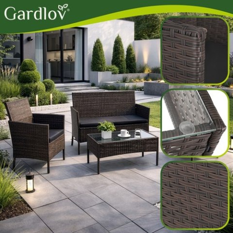 Meble ogrodowe rattanowe brązowe Gardlov 26911